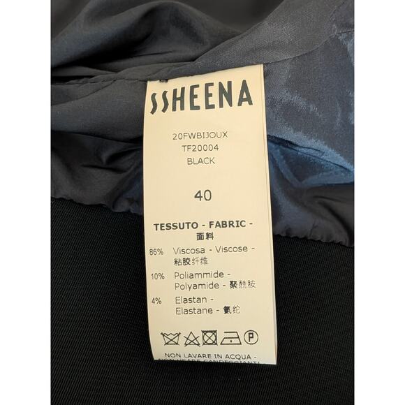 NWT Ssheena Black Blazer IT 40 US Small Flared Cuff Button Front Luxury Italian - Picture 5 of 6